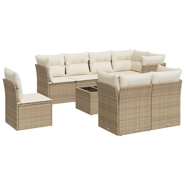 vidaXL Garden Sofa Set Beige, Cream White