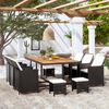 vidaXL Outdoor Dining Set Black and Cream