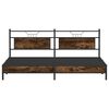 vidaXL Bed Frame Smoked Oak Steel 79 x 79 in Bed Frame Rectangular