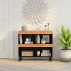 vidaXL Side Cabinet Natural wood with black iron Solid Acacia wood and iron