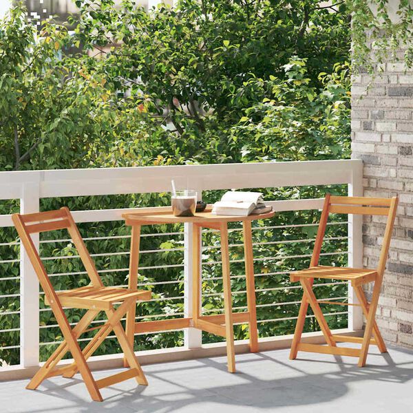 vidaXL Bistro Set 3 pcs Brown solid acacia wood