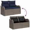 vidaXL Garden Sofa with Cushion 47.64 x 24.41 x 27.17 in Poly Rattan