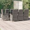 vidaXL Garden Dining Set Black PE rattan Large Garden Dining Set