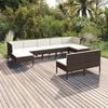 vidaXL Garden Lounge Set Brown PE rattan Multiple pieces
