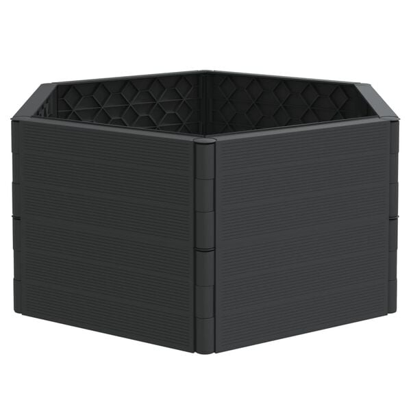 vidaXL Garden Planter Anthracite Polypropylene (PP) Medium Stackable