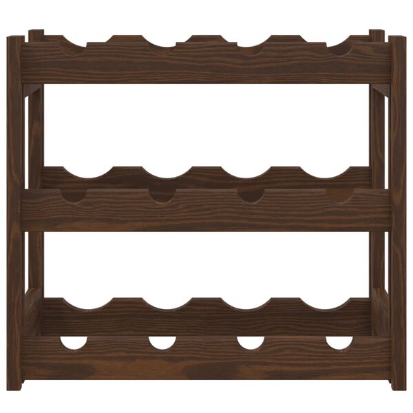 vidaXL Wine Rack for 12 Bottles Brown Solid Wood Pine