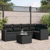 vidaXL Garden Sofa Set Black PE rattan Modular Adjustable Feet