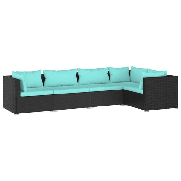vidaXL Garden Lounge Set Black