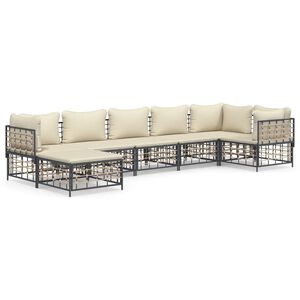 vidaXL Garden Lounge Set Dark Gray and Beige