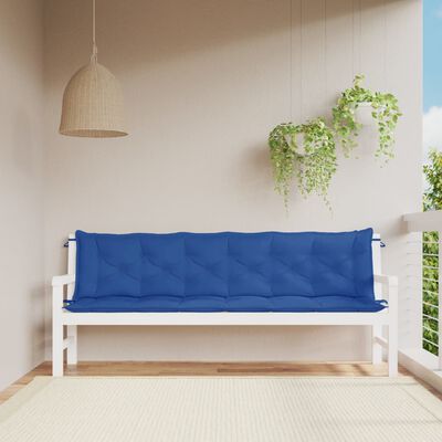 vidaXL Garden Bench Cushions 2pcs Blue 78.7"x19.7"x2.8" Oxford Fabric