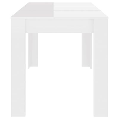 vidaXL Dining Table High Gloss White 55.1"x29.3"x29.9" Engineered Wood