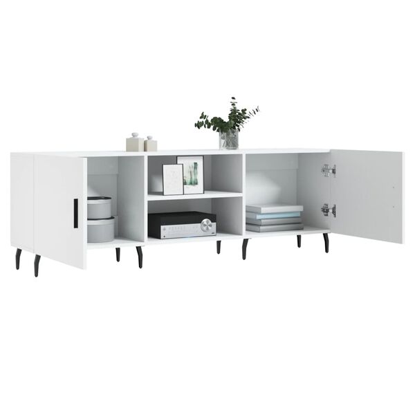 vidaXL TV Cabinet White Engineered wood and iron Medium TV Cabinet