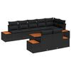 vidaXL Garden Sofa Set with Cushion 9 pcs Black Poly rattan