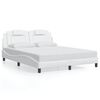 vidaXL Bed Frame "Viana" with LED without Mattress White 59.8"x79.9"