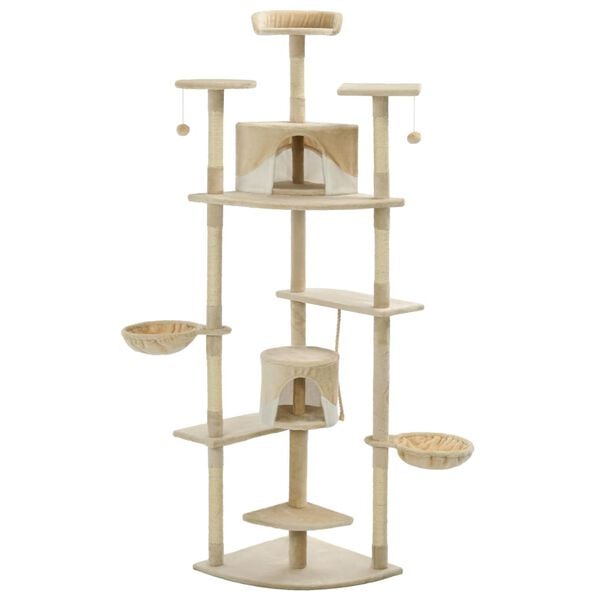 vidaXL Cat Tree Beige and White