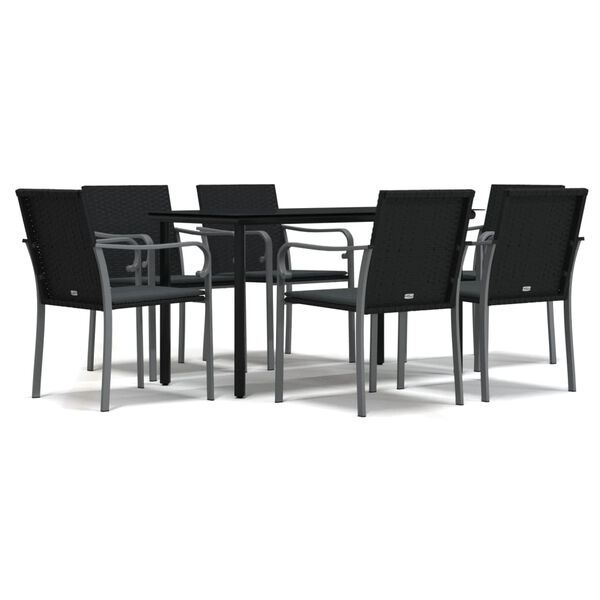 vidaXL Garden Dining Set Black, Dark Grey