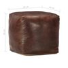 vidaXL Pouffe Dark brown Genuine goat leather, Cotton filling