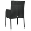 vidaXL Garden Chair Set of 2 Black Poly Rattan Standard Durable
