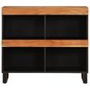 vidaXL Side Cabinet Natural wood with black iron Solid Acacia wood and iron