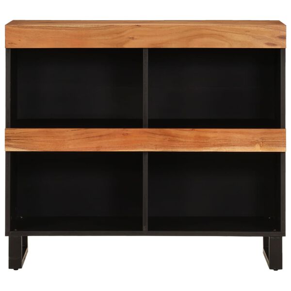 vidaXL Side Cabinet Natural wood with black iron Solid Acacia wood and iron