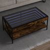 vidaXL Coffee Table Smoked Oak Engineered wood, Glass, Metal Medium