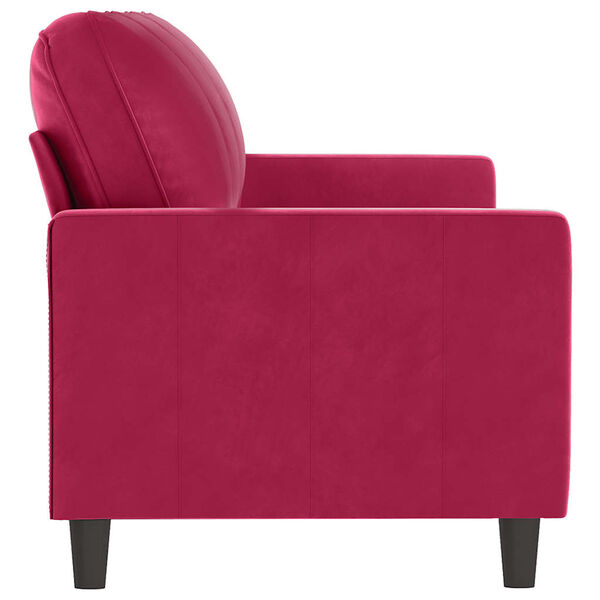 vidaXL 3-seater Sofa Wine red Velvet (100% polyester) 3-seater Modern
