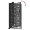 vidaXL Garden Gate Black 39.4x68.9" Steel Leaf Design