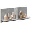 vidaXL Wall Cabinet Concrete Grey Engineered Wood 27.6 x 6.5 x 11.8 in
