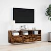 vidaXL TV Wall Cabinet Smoked Oak Engineered Wood Medium TV Wall Cabinet