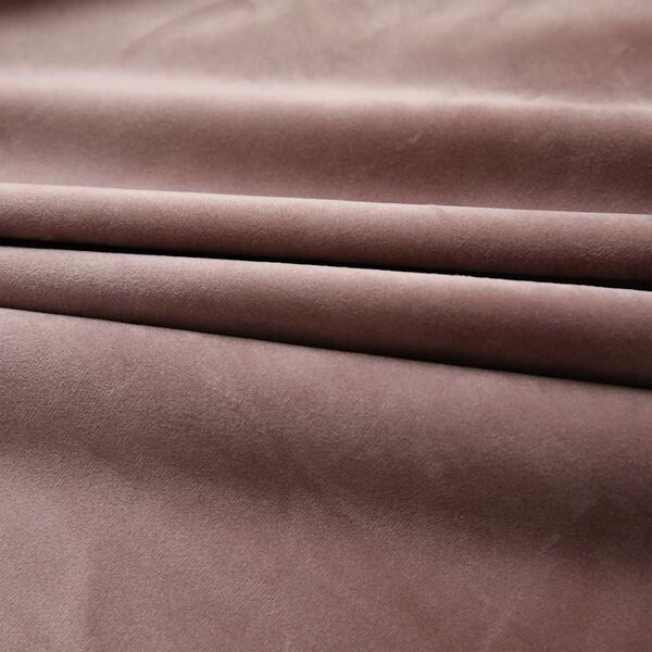 vidaXL Blackout Curtains 2 pcs with Hooks Velvet Antique Pink 140x96.5 "