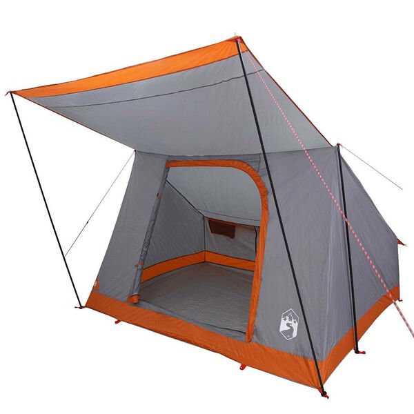 vidaXL Camping Tent Grey and Orange 87.80 x 64.17 x 51.18 in Taffeta