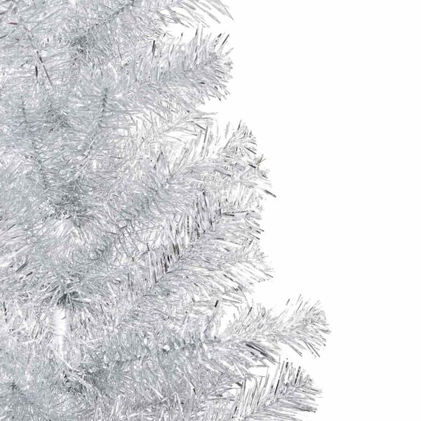 vidaXL Artificial Pre-lit Christmas Tree with Ball Set Silver 59.1" PET