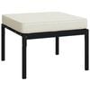 vidaXL Patio Footstool Black and Sand Powder-Coated Steel 23.6 in