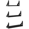 vidaXL Wall Shelf Set Black Engineered wood, metal Small Wall Shelf Set