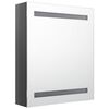 vidaXL Bathroom Cabinet Shining Gray MDF with Melamine Finish, Glass