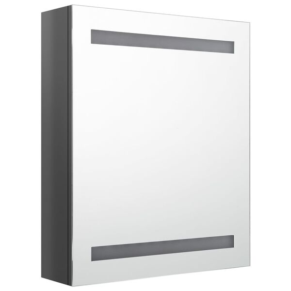 vidaXL Bathroom Cabinet Shining Gray MDF with Melamine Finish, Glass