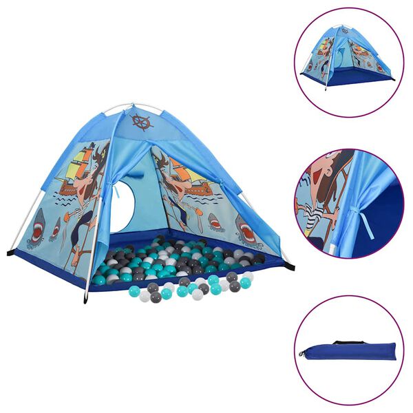 vidaXL Play Tent Blue, White, Gray, Mint Green