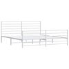 vidaXL Bed Frame White Steel 76 x 80 in Extra Long Bed Frame