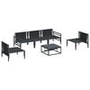 vidaXL Garden Sofa Set with Cushion 6 pcs Black Steel