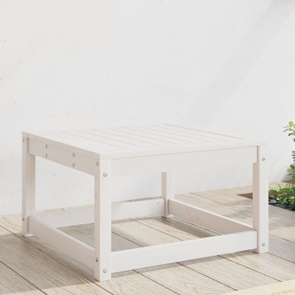 vidaXL Garden Footstool White Solid Pine Wood Standard Modular