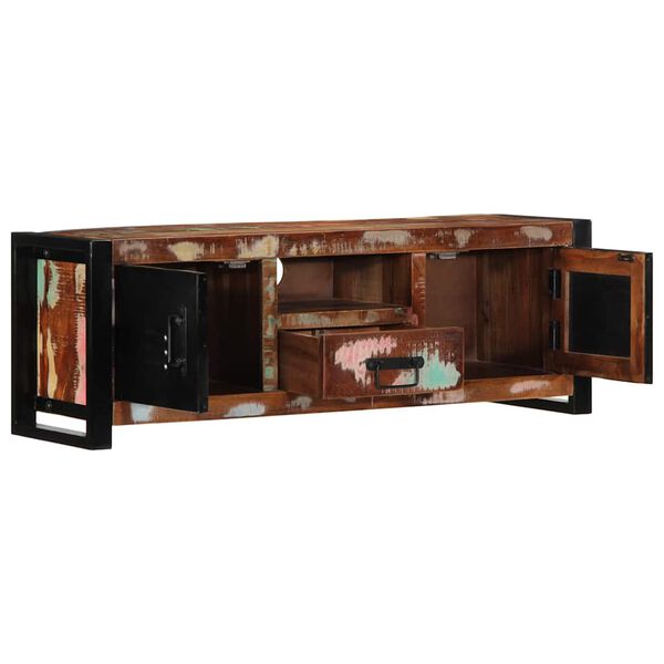 vidaXL TV Cabinet Black and Brown Solid reclaimed wood, iron Medium