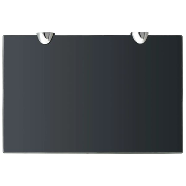 vidaXL Floating Shelf Black Tempered safety glass Small Wall mounting
