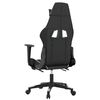 vidaXL Gaming Chair with Footrest Black and White Faux Leather