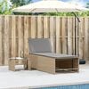 vidaXL Sun Lounger Beige, Light Grey