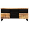 vidaXL TV Cabinet Natural wood grains, black