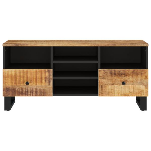 vidaXL TV Cabinet Natural wood grains, black
