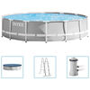 INTEX Swimming Pool Grey Powder-Coated Steel and PVC Large Durable
