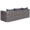 vidaXL Garden Lounge Set Grey PE Rattan, Powder-Coated Steel, Glass Large