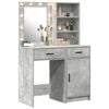 vidaXL Dressing Table Set with LED 2 pcs Concrete Grey Engineered Wood