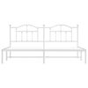 vidaXL Bed Frame White Steel Full Bed Frame Rectangular Modern